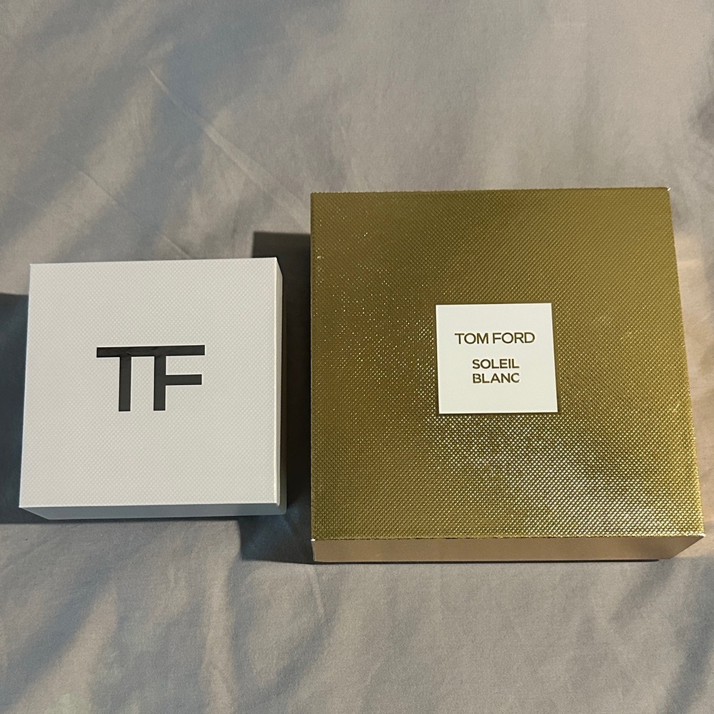 Tom Ford White and Gold Soleil Lip and Fragrance Boxes